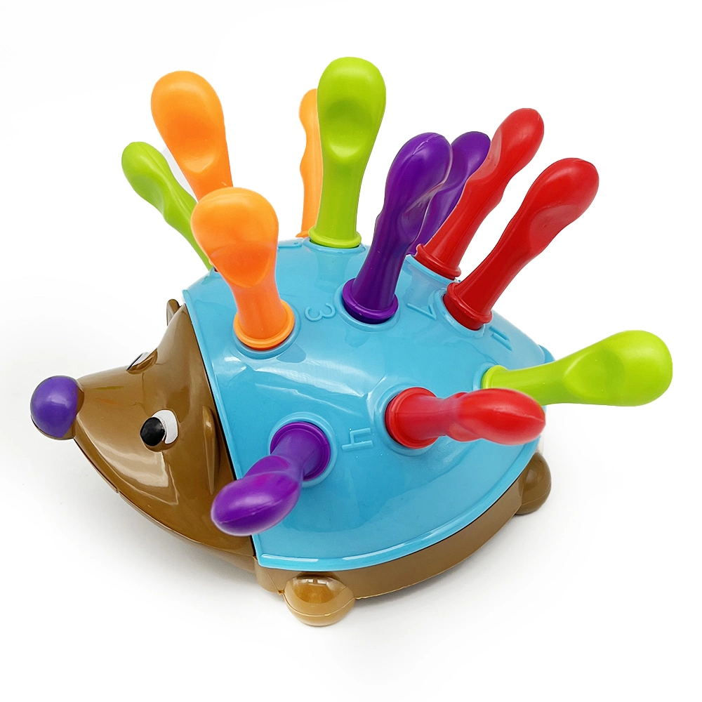 Children&prime;s Desktop Early Education Assembly Educational Toys Hedgehog Digital Fight Peg Board Concentration Toy