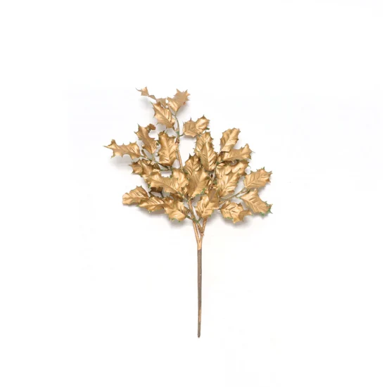 Hot Christmas Decorations Gold Leaves Artificial Flower Branches Holiday Party Gold Oil Picks