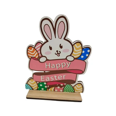 Wooden Easter Bunny Desktop Decoration Bunny Party Handicraft Decorations