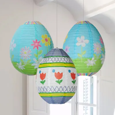 Easter Supply Easter Decoration Easter Egg Printing Handmade Paper Lanterns