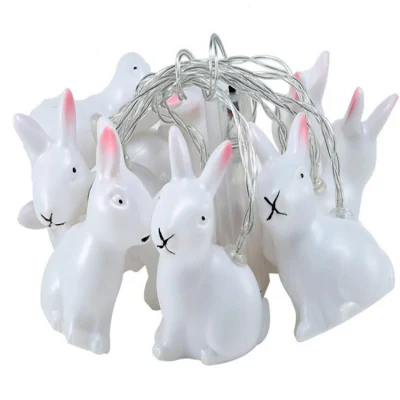 Rabbit String Lights Easter Bunny Children Room Cartoon Decoration Dry Battery for Kids