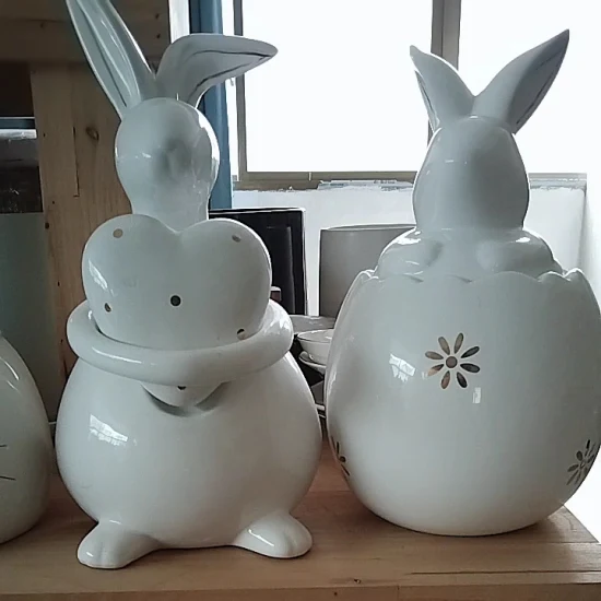 Easter Ceramic Craft Decorations Bunny Creative Rabbit Furnishing Porcelainous Mugs Decor